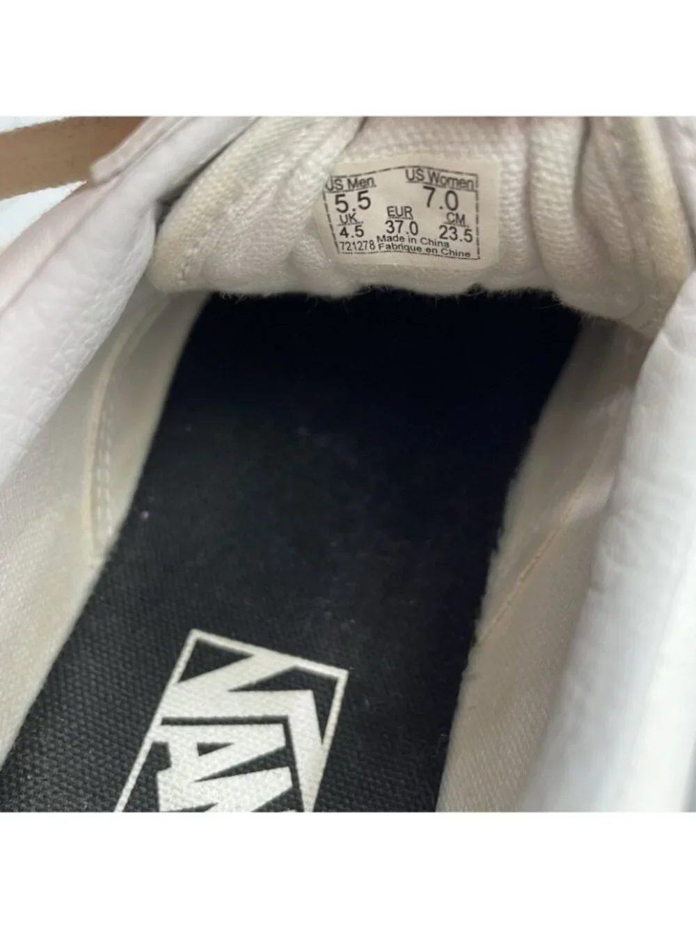 Vans Old Skool Sneakers Shoes Athletic Leather White Womens 7